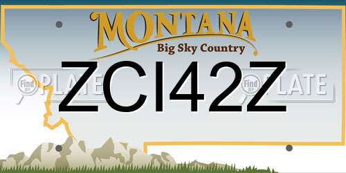 ZCI42Z Montana License Plate
