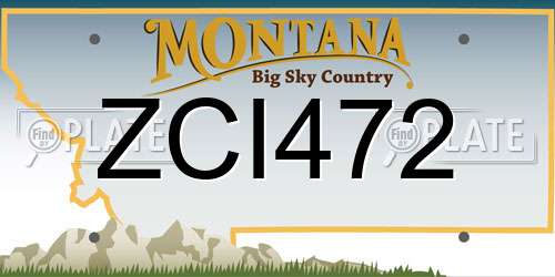 ZCI472 Montana License Plate
