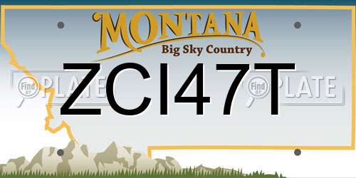 ZCI47T Montana License Plate