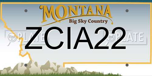 ZCIA22 Montana License Plate