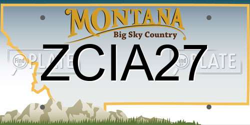 ZCIA27 Montana License Plate