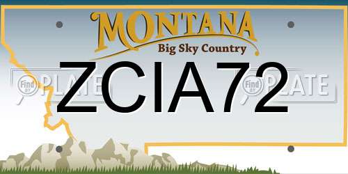 ZCIA72 Montana License Plate