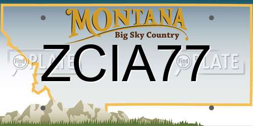 ZCIA77 Montana License Plate
