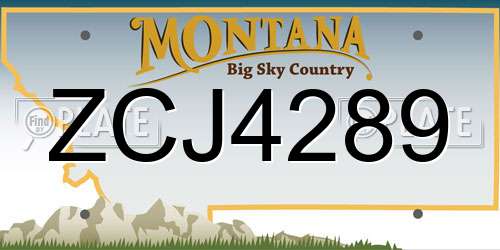 ZCJ4289 Montana License Plate