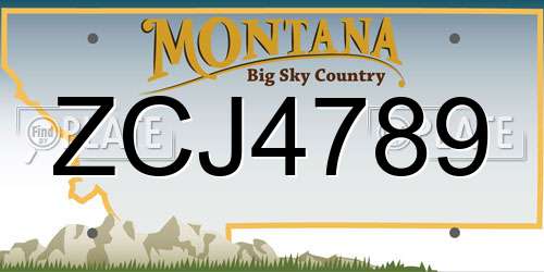 ZCJ4789 Montana License Plate