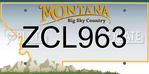 ZCL963 Montana License Plate