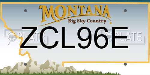 ZCL96E Montana License Plate