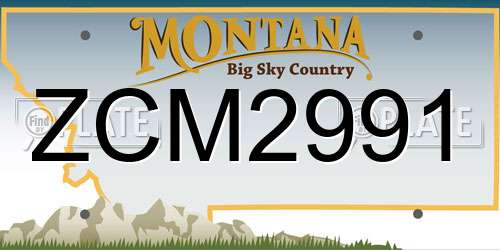 ZCM2991 Montana License Plate