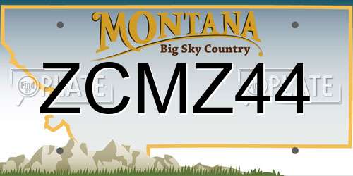 ZCMZ44 Montana License Plate