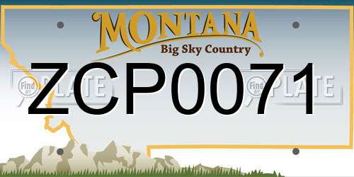 ZCP0071 Montana License Plate