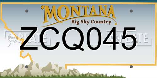 ZCQ045 Montana License Plate