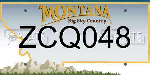 ZCQ048 Montana License Plate