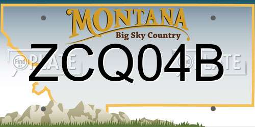 ZCQ04B Montana License Plate