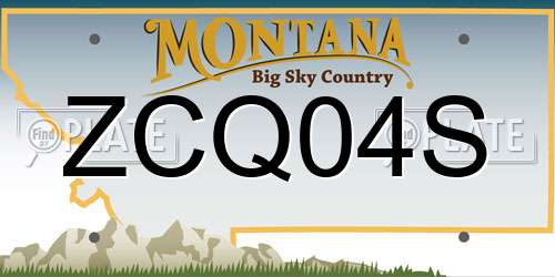 ZCQ04S Montana License Plate