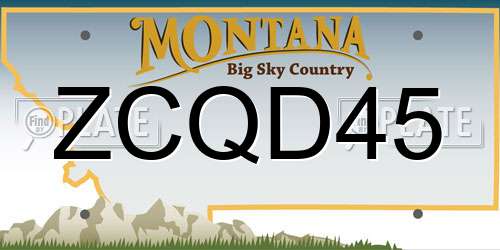 ZCQD45 Montana License Plate