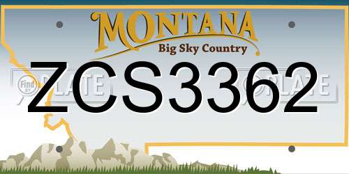 ZCS3362 Montana License Plate