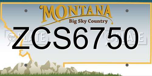 ZCS6750 Montana License Plate