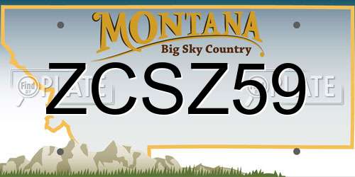 ZCSZ59 Montana License Plate