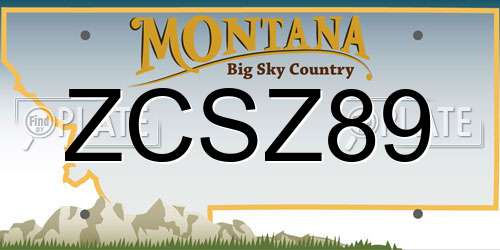 ZCSZ89 Montana License Plate