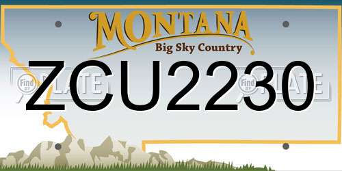 ZCU2230 Montana License Plate