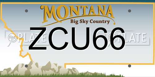 ZCU66 Montana License Plate