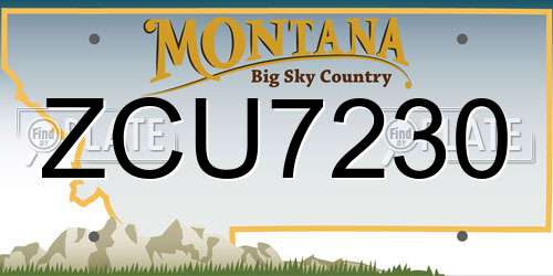 ZCU7230 Montana License Plate
