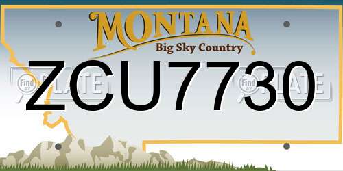 ZCU7730 Montana License Plate