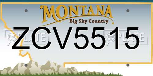 ZCV5515 Montana License Plate