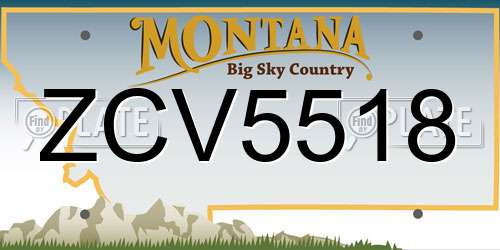 ZCV5518 Montana License Plate