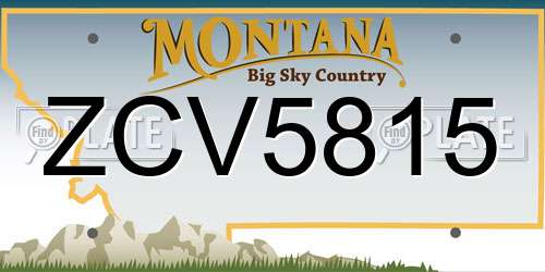 ZCV5815 Montana License Plate