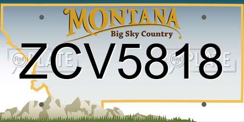 ZCV5818 Montana License Plate
