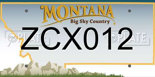 ZCX012 Montana License Plate