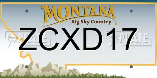 ZCXD17 Montana License Plate