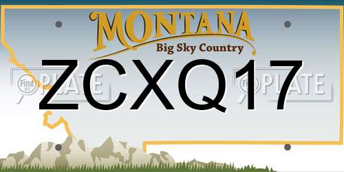 ZCXQ17 Montana License Plate