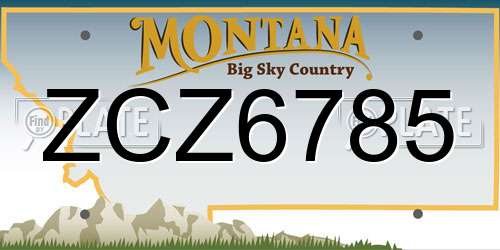 ZCZ6785 Montana License Plate