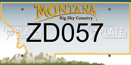 ZD057 Montana License Plate