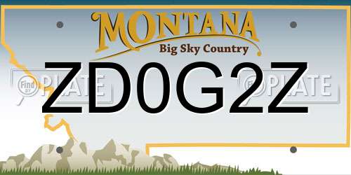 ZD0G2Z Montana License Plate