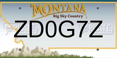 ZD0G7Z Montana License Plate