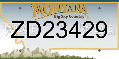 ZD23429 Montana License Plate