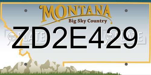 ZD2E429 Montana License Plate