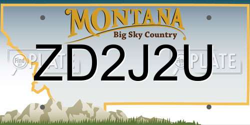 ZD2J2U Montana License Plate