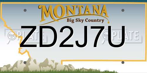 ZD2J7U Montana License Plate