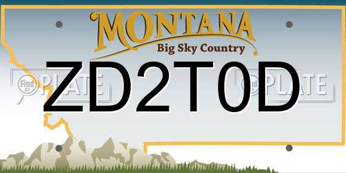 ZD2T0D Montana License Plate