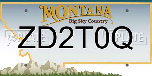 ZD2T0Q Montana License Plate