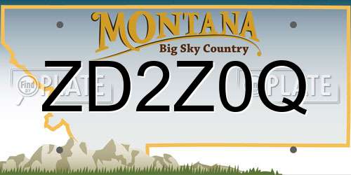ZD2Z0Q Montana License Plate
