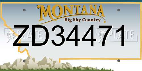 ZD34471 Montana License Plate