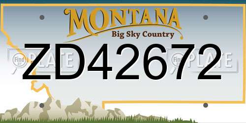 ZD42672 Montana License Plate