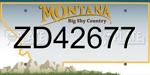 ZD42677 Montana License Plate