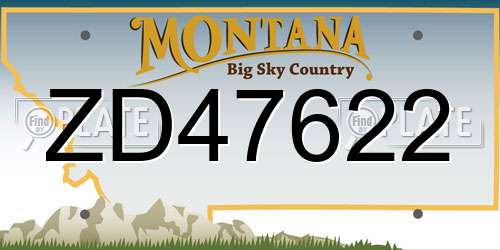 ZD47622 Montana License Plate