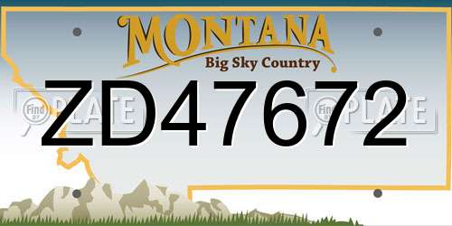ZD47672 Montana License Plate